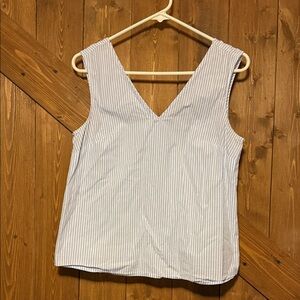 Who What Wear Blue and White Striped Tank Top